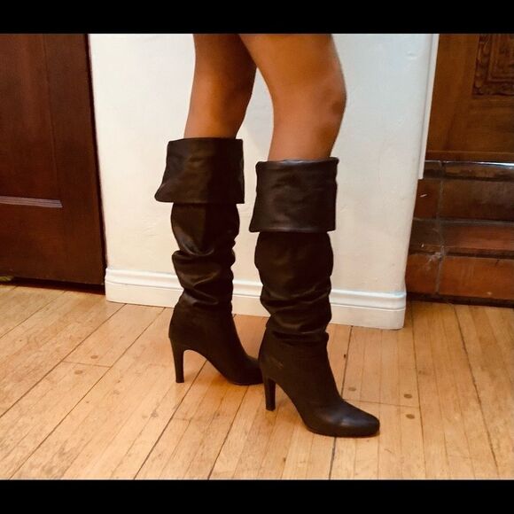 OVER THE KNEE LENGTH BOOTS VINTAGE COACH BROWN BOOTS LEATHER 8.5 NWOT - Picture 1 of 11
